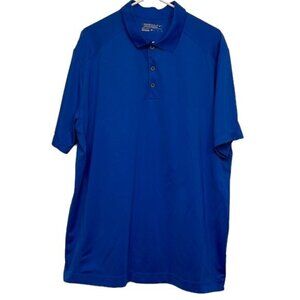 Men's Nike Golf Blue Tour Performance Polo Swoosh Dri-Fit S/S Shirt Size XL EUC
